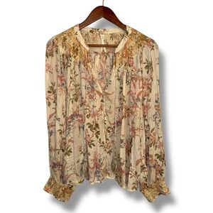 Anthropologie By Anthropologie Long-Sleeve Smocked Lurex Top Women’s Sz XL